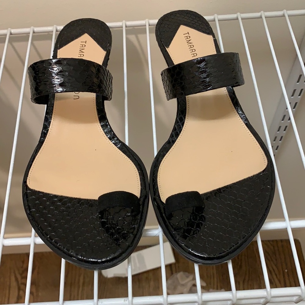 Tamara Mellon black short heels